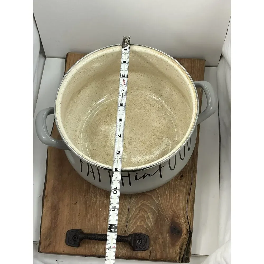 Chefs Atelier Light Grey 4.8 QT Enameled Steel Pot Faith in Food